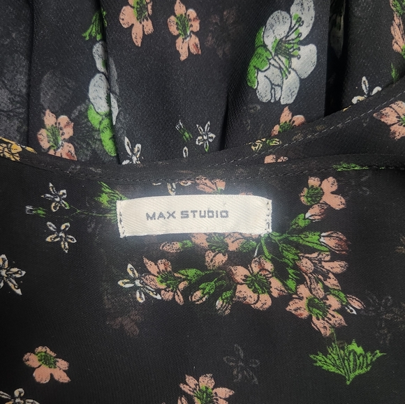 Floral sheer dress with layers & side ruching - Picture 2 of 11